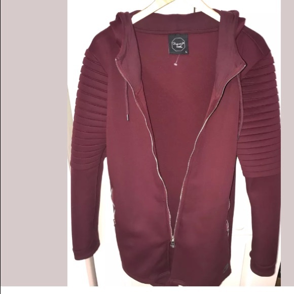 Project X Paris burgundy neoprene jacket 3/4 - Picture 2 of 7